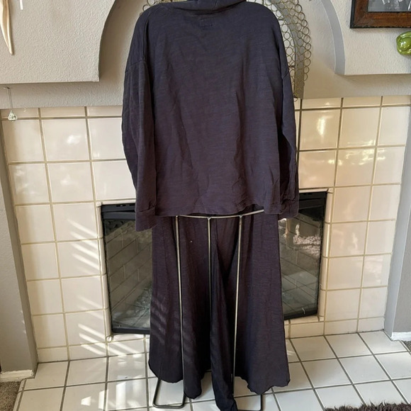 J.Crew Gray / black Vintage Fleece Cotton Terry Turtleneck Sz M - Picture 8 of 13